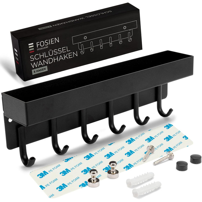 Дизайнерська ключниця FOSIEN з поличкою та магнітним тримачем для нотаток без свердління / прикраса передпокою як органайзер для к