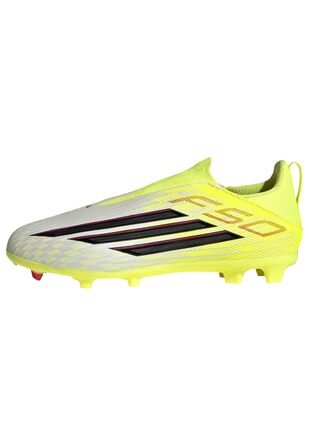 Футбольні бутси adidas Unisex Kids F50 League Laceless FG/MG, дитячі, 38 EU Team, Solar Yellow 2 Core Black, Lucid Red