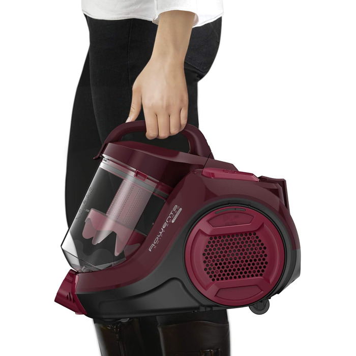 Безмішковий пилосос, 1,2 л, паркетна щітка RO2933EA, чорний/темно-червоний