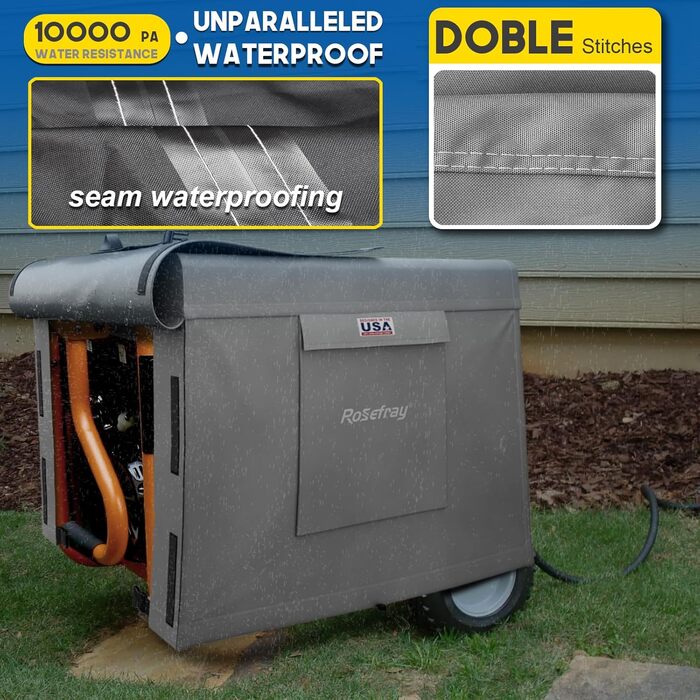Чохол для генератора Rosefray 81,3 см Д x 61 см Ш x 61 см В, міцний, водонепроникний чохол для невеликого спорядження для використання на відкритому повітрі 600D, для Champion, Predator, Wen, Ryobi, Generac, Westinghouse, портативний, 32*24*24 дюйма, чорн