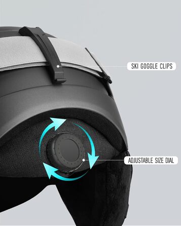 Лижний шолом з комплектом окулярів, регульований вентильований спортивний шолом з окулярами, підходить для зимових видів спорту, сноубордингу, катання на лижах, вітрозахисний, підходить для підлітків чоловічої та жіночої статі, лижні шоломи, чорний, розмі