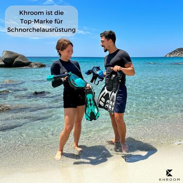 Регульовані ласти для сноркелінгу Khroom для дорослих та дітей Короткі ласти для підводного плавання, плавання та дайвінгу Легкі ласти для відпочинку та басейну, L/XL (42-47), сині