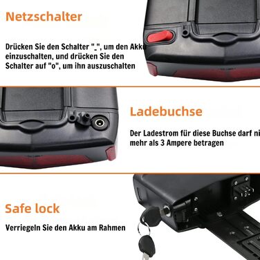 Акумулятор для електровелосипеда X-go з багажником, акумулятор для електровелосипеда 36V 13AH для велосипедного двигуна потужністю 250W 350W 500W, комплект літій-іонного велосипедного двигуна із зарядним пристроєм та безпечним замком