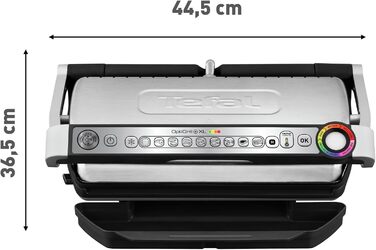 Контактний гриль Tefal OptiGrill XL, 9 програм, індикатор рівня приготування, знімні пластини XL, ручний режим, електричний гриль,