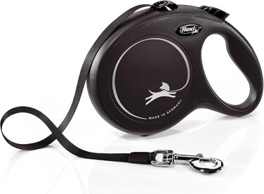 flexi® Classic L Harness 8 м чорний, висувний повідець для собак до 50 кг