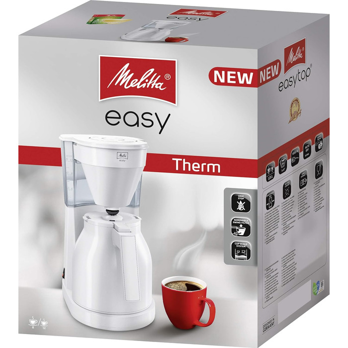 Кавоварка Melitta 1023-05 Easy Therm Filter, пластик, 1 літр, білий Білий Therm Jug Single