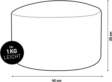 Пуф-мішок Lumaland Corduroy Компактний ігровий пуф об&39ємом 50 літрів з функцією 3-в-1 зручний стілець, практичний бічний столик та стильна підставка для ніг для приміщень Ø 25 x 45 см Гірчично-жовтий 25 x 45 см Гірчично-жовтий