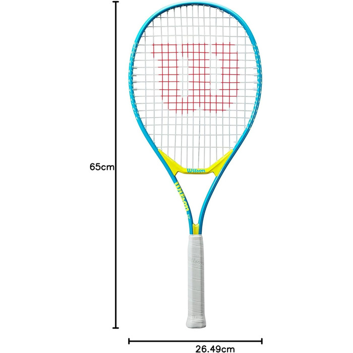 Дитяча тенісна ракетка Wilson Ultra Power 25 – 235 г, зі струнами, чорно-сіра, для дітей 9–10 років
