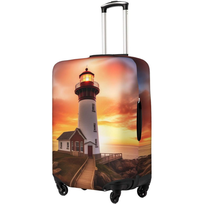 Чохол еластичний для валізи Sunset Prints з прихованою блискавкою, універсальний захист для подорожей та ділових поїздок, чорний, розмір M (для валіз 22-24 дюйми)