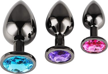 Набір з 3 металевих анальних плагів AllesCosy, для чоловіків і жінок