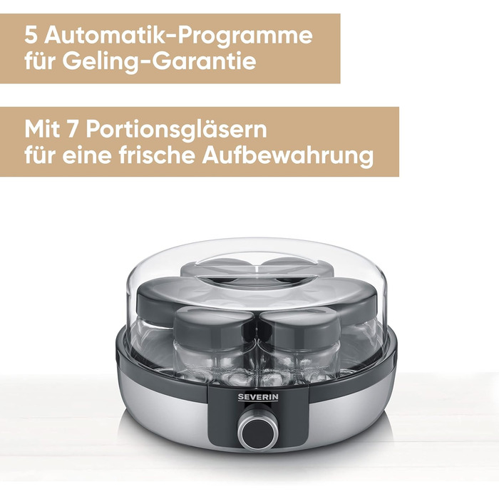 Йогуртниця SEVERIN JG 3521, чорна/срібляста