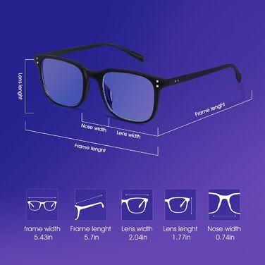 Окуляри Occffy Blue Light Filter Glasses Чоловічі окуляри без рецепта Жіночі окуляри синього світла Окуляри для компютера УФ-ігрові окуляри зменшують навантаження на очі Oc092 Modern Black