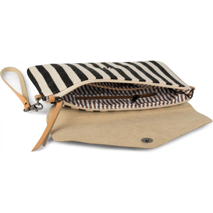 Клатч-конверт у морську смужку з візерунком риб'яча кістка, сумка через плече, жіноча сумка 02012153, колір червоно-бежевий