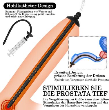 Набір уретральних дилататорів BDSMAGE, з шприцом та ерекційними кільцями, силікон, стимуляція простати, 3 шт.
