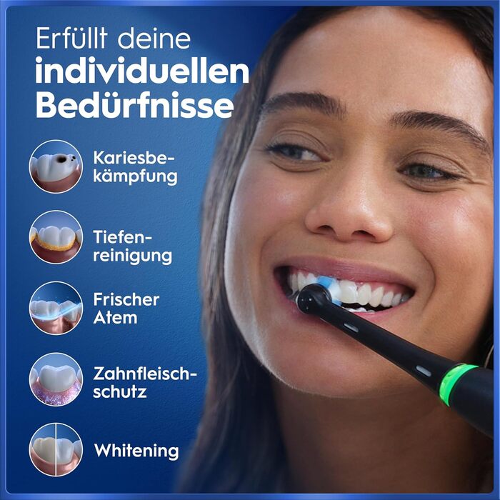 Зубна щітка Oral-B iO Series 5 подвійний набір. Електрична зубна щітка з 2 насадками та дорожнім футляром. 5 режимів чищення для догляду за зубами. Розроблено Braun, колір чорний матовий/білий спокійний. Новий комплект 2 щітки 2 головки.