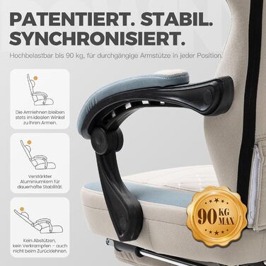 Офісне крісло Dowinx Gaming Chair Fabric з подушкою Pocket Spring, масажне ігрове крісло з підголівником, ергономічне гоночне ігрове крісло з підставкою для ніг (сіре) сірий стандарт