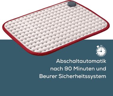 Грілка Beurer Comfort з м&39якого флісу, дихаюча, м&39яка та приємна для шкіри, зроблена в Європі, автоматичне вимкнення, 3 температурні режими, можна прати в пральній машині, 44x33 см. Затишний матеріал у модному кольорі.