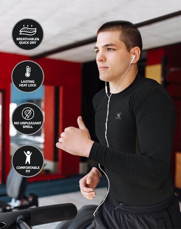 Комплект чоловічої термобілизни, тепла лижна білизна, дихаюча та термобілизна довга, функціональна білизна для чоловіків взимку та спорту, чорний/зелений, XXL