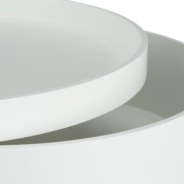 Круглий журнальний столик Relaxdays, скандинавський дизайн, стиль 70-х років, тумбочка біля ліжка з підносом та відділенням для зберігання, ВxШxГ 50x38x38 см, білий, одинарний