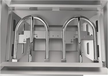 Гриль з кришкою, 2 конфорки, потужність 6.4 кВт, Електронне запалювання, LED освітлення, Нержавіюча сталь G-600 з порошковим покриттям, 600