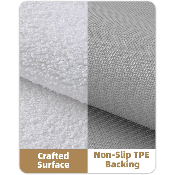 Килимок для ванної кімнати COLOR&GEOMETRY, нековзний килимок для ванної, 44 x 76 см, миється, м&39який, абсорбуючий килимок для ванної кімнати, душ, ванна, білий, 44 x 76 см (прямокутний)