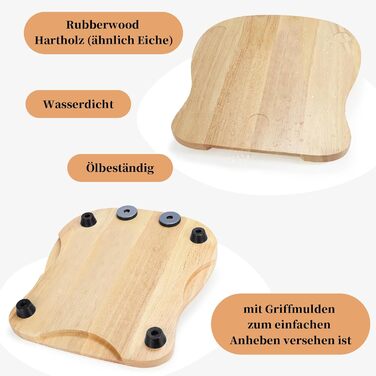 Розсувна дошка для Thermomix TM6 TM5, розсувна дошка з дерева, слайдер з ергономічними ручками Також підходить як розсувна дошка для Thermomix TM5, дошка з листяних порід Rubberwood для Thermomix TM6 & TM5