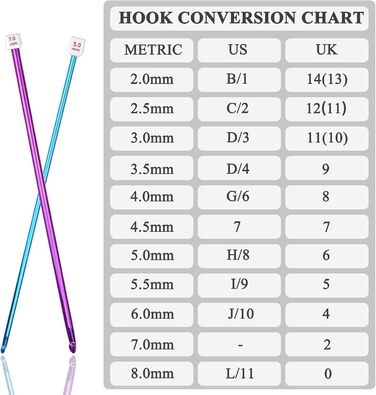 Туніський набір гачків Coopay, 1 Різнокольорові алюмінієві туніські спиці для вязання гачком, афганський набір гачків для початківців, вязальниць і вязальниць, легкий набір туніських гачків 2,08,0 мм