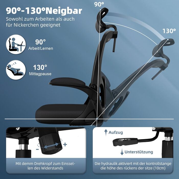 Ергономічне офісне крісло Storeo Imp модель I, до 150 кг, сітка, чорний