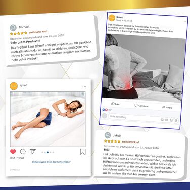 Подушка для колін для сну на боці з піною з ефектом пам&39яті, ортопедична подушка для ніг, полегшення болю в спині, суглобах та колінах, для підтримки під час вагітності