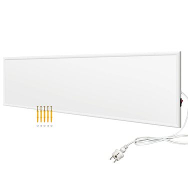 Інфрачервоний обігрівач 350 Вт, інфрачервона нагрівальна панель, настінний інфрачервоний обігрівач із захистом від перегріву, електричний настінний обігрівач, енергозберігаючий електричний обігрівач - 1220*320 мм, 350 Вт механічний вимикач