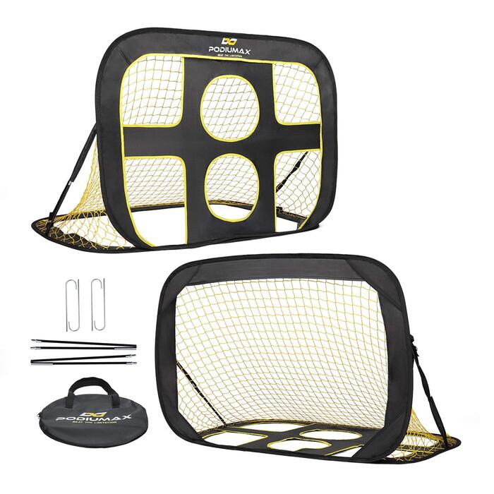 Дитячі футбольні ворота PodiuMax для саду, складні футбольні ворота 2 в 1, настінний тренажер для використання в приміщенні/на вулиці, тренажер для футбольних воріт з сумкою для перенесення, 120 * 80 * 80 см