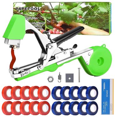 Машина для обв&39язування рослин, інструмент для обв&39язування рослин, пристрій для обв&39язування рослин з 10 000 цвяхів та 20 рулонами кольорової садової стрічки, машина для обв&39язування садів, інструмент для обв&39язування стрічкою для фруктів, дере