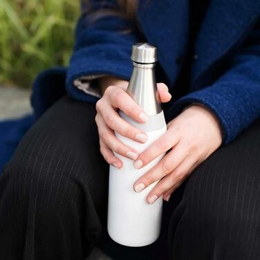 Пляшка для пиття Aladdin Fresco Thermavac з нержавіючої сталі 0,6 л, колір Сніжинка Білий герметичний термос зберігає холод понад 10 годин пляшка для води без бісфенолу А можна мити в посудомийній машині