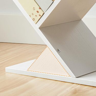 Книжкова полиця HOOBRO у формі дерева, підлогова книжкова полиця з 9 полицями, книжкова полиця для домашнього офісу для зберігання книг та компакт-дисків, міцна та стійка, для вітальні EWT08SJ01G1 34 x 20 x 116 см білий