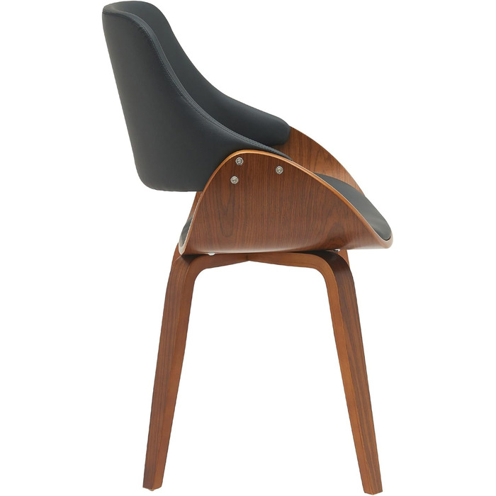 Обідній стілець CLP Vangale I кухонний стілець з каркасом з гнутої деревини I м&39який стілець зі спинкою, колір горіх/чорний, матеріал штучна шкіра штучна шкіра горіх/чорний