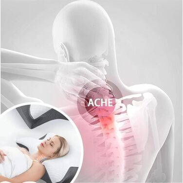 Ортопедична подушка для шиї Orthosleep Serenium для полегшення болю в шиї, ергономічна подушка зі знімним чохлом для легкого чищення