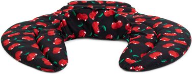 Подушка для шиї для шийного відділу хребта - шия плечі спина - вишнево-чорна - подушка з насінням льону - подушка для шиї з підігрівом - подушка для шиї, вишнево-чорна, з насінням льону