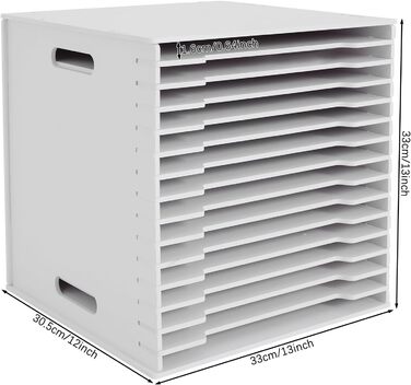 Рівневий органайзер для паперу для скрапбукінгу, настільна стійка для паперу для скрапбукінгу, лоток для листів з ПВХ, тримач для документів, папка для файлів для дому, бібліотеки, офісу, 30,5 x 30,5 см (білий), 15-