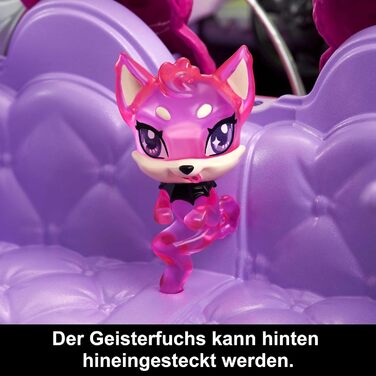 Фіолетовий кабріолет з переливчастою павутиною, плюшевим інтер&39єром та холодильником у формі труни, місце для 4 ляльок, ляльки не входять до комплекту, машинка HHK63