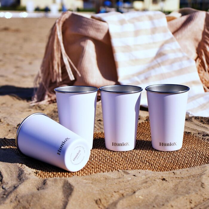 Кемпінгові стаканчики по 500 мл - Чашки з нержавіючої сталі - Термостатичні кемпінгові стаканчики - Стаканчики по 500 мл - Стаканчики для пиття з нержавіючої сталі - Металеві стаканчики (АРТИЧНО-БІЛИЙ, 500 МЛ) 500 мл Арктично-білий, 4