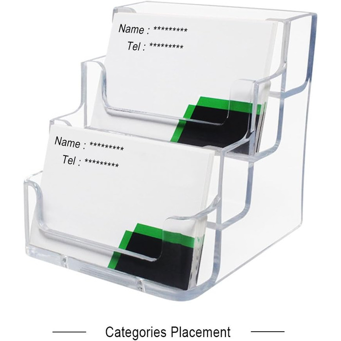 Акриловий тримач для візиток Heqishun, 2 шт., 4 відділення, акриловий тримач для візиток Прозорий тримач для візиток Настільний тримач для карток