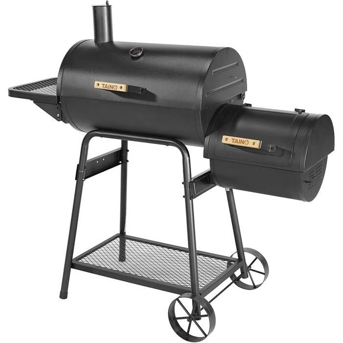 ТАІНО КАМАЙО Димокур, Коптильня, Вугільний Гриль-Візок, Малий Барбекю-Комплекс 132x56x118 см (ШxГxВ)