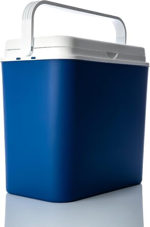 Термобокс BigDean 24 літри, синій/білий - Ізольований бокс з охолодженням до 14 годин - Сумка-холодильник для подорожей - Термобокс для кемпінгу, пікніків та саду - Зроблено в Європі 24 літри, включаючи 6 пакетів з льодом