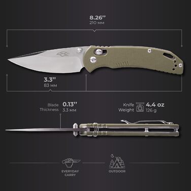 Складаний ніж зі сталі 440С клинок 77 мм G10 нековзна рукоятка з кліпсою Кемпінг Полювання Риболовля Кишеньковий ніж Кишеньковий н