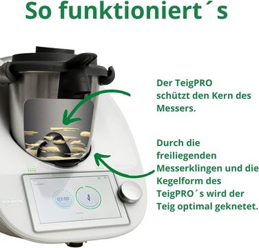 Підходить для ножа Thermomix TM6, TM5, Teig Pro Захист від бруду, захищає ніж Thermomix, зменшує проникнення залишків тіста та бруду. Блискавичне чищення ножа Thermomix антрацитово-сірого кольору