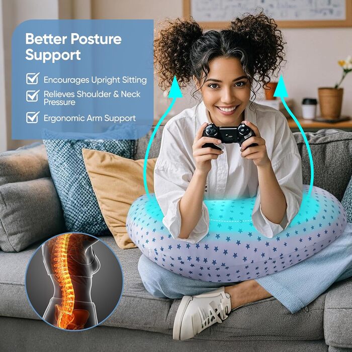 Подушка для читання WildFun для покращення постави та зменшення втоми, компактна подушка для підтримки рук під час читання, гри, роботи, сидіння в ліжку/дивані