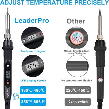 Набір електричних паяльників - набір паяльників 80 Вт, на паяльнику, регульована температура 180 - 480 з ручкою паяльника, паяльни