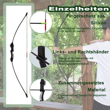 Лук і стріли для підлітків — набір для початківців (композитна рукоятка, скловолокняні плечі)