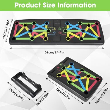 Дошка для віджимання покращена концепція складна дошка для віджимання ручки для домашнього тренажерного залу фітнес-обладнання для дому різнокольорове