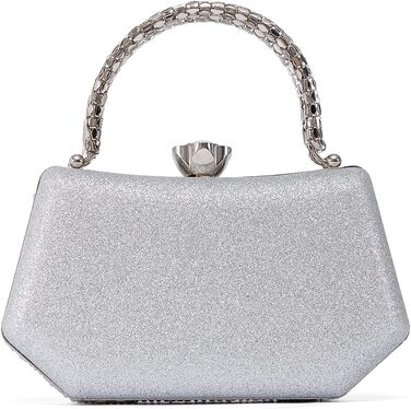 Вишукана кришталева вечірня сумочка Zweig & Ewigkeit з кристалами та срібною металевою ручкою 20 см блискуче клатч для особливих подій, білого кольору